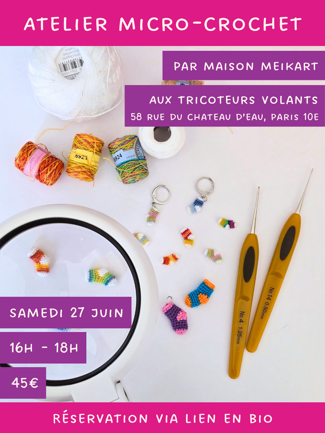 Inscription atelier micro-crochet du 27 juin 2026